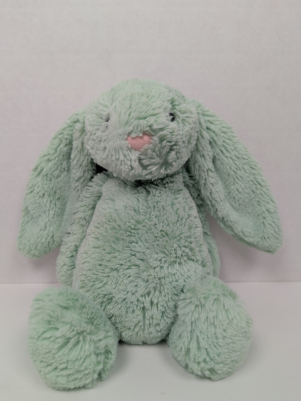 Jellycat Bashful Mint Bunny Medium 12" Retired Rare BAS3BM Green Rabbit EUC